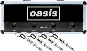 Pluginz - Oasis - Magnetic Jack Rack - Oasis Logo with 4 Guitar Plug Keychains