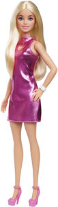 Mattel - Barbie Fashionistas Doll #230 in Metallic Pink Minidress With Heart Cut-Out, Blond Hair