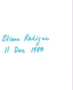 11 Dec 80 , Eliane Radigue