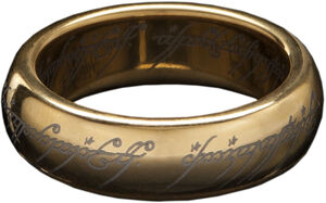 WETA Workshop - Lord of the Rings - LOTR™ The One Ring™ (Gold Plated Tungsten with Elvish Runes), Size 11