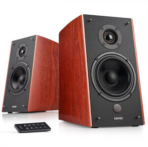 Edifier R2000DB 2.0 Shelf Speakers Bluetooth Wireless - 120 Watts (Classic Wood Grain/ Brown) 