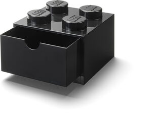 LEGO Stackable Storage: Desk Drawer with 4 Knobs, Black