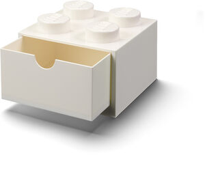 LEGO Stackable Storage: Desk Drawer with 4 Knobs, White 