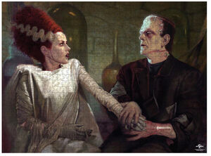 Trick Or Treat Studios - Universal Monsters - Frankenstein with Bride 1000pc Puzzle 