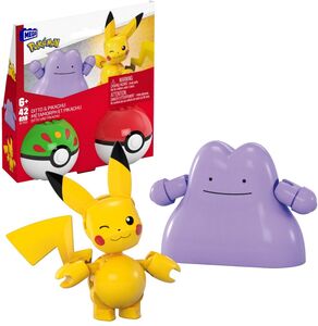 MEGA BLOKS - Pokemon: 2-Pack Poke Ball, Pikachu & Ditto, 42 Piece Buiding Toy Set