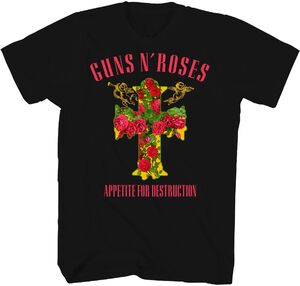 Guns N' Roses - Appetite for Destruction Rose Cross T-Shirt - XL Black 12160759A4 