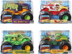 Mattel - Hot Wheels Oversized Monster Trucks 1:24 4-Piece C Assortment