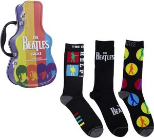 Perri's - Beatles - Crew Socks (3 Pack Collector Guitar Shape Tin) 