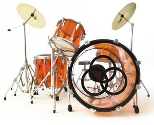 Axe Heaven Vistalite Transparent Amber Mini Drum Kit Replica Collectible JB-500 
