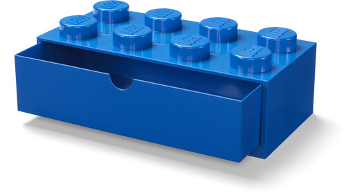 Room Copenhagen - LEGO Desk Drawer Stackable Storage with 8 Knobs, In Blue
