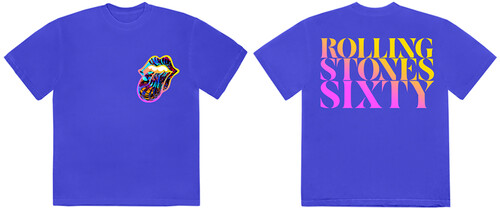 Rolling Stones Sixty Gradient Text Blue Ss Tee Xl - Rolling Stones Sixty Gradient Text Blue Ss Tee Xl