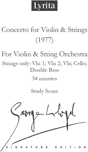 Lloyd: Concerto for Violin & Strings Study Score
