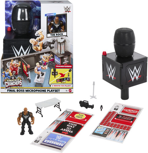 WWE KNUCKLE CRUNCHERS THE ROCKS MICROPHONE PLAYSET