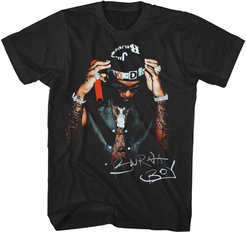 Burna Boy - Signature Photo T-Shirt - Medium Black 23BB080A2
