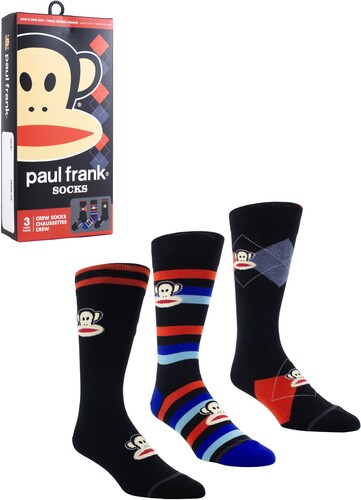 PERRI'S PAUL FRANK CREW SOCKS ASTD 3 PACK GIFT BOX