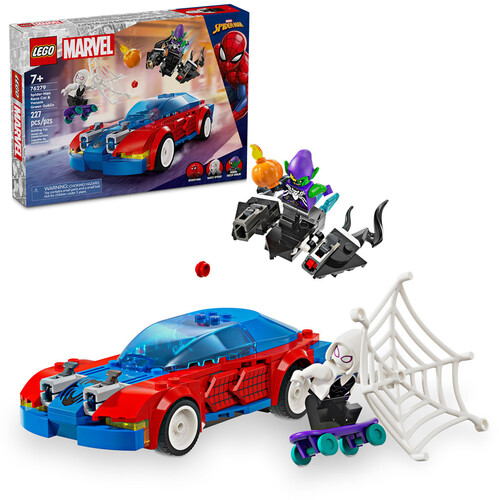 MARVEL SPIDER MAN RACE CAR & VENOM GREEN GOBLIN