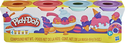 Hasbro - Play-Doh 4 Pack of Sweet Themed Non-Toxic Colors, 4-Ounce Cans
