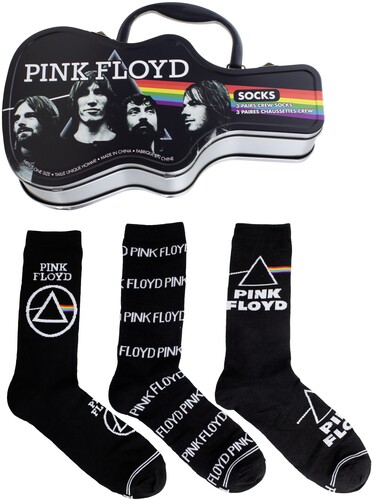 PERRI'S PINK FLOYD SOCKS 3 PACK GUITAR SHAPE TIN