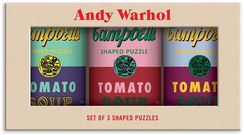 ANDY WARHOL SOUP CANS SET OF 3 SHAPED PUZZLES IN