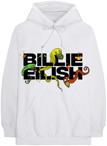 Billie Eilish - Billie Eilish BE Logo White Unisex Hoodie Small