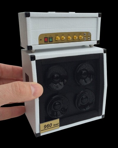 Stack Amplifier Head w 4 x 12 Style Speaker Cabinet 1:4 Scale Miniature