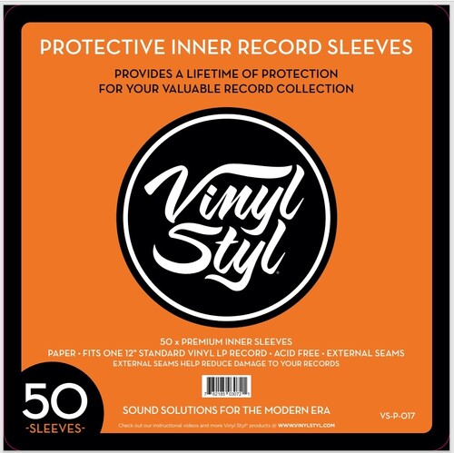 VINYL STYL 12 LP INNER SLV SQUARE CRNRS 50 CNT WH 