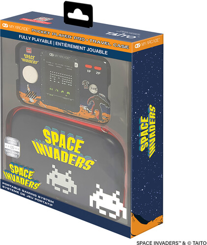 My Arcade - Space Invaders Pocket Player Pro Portable Handheld Gaming System With Travel Case