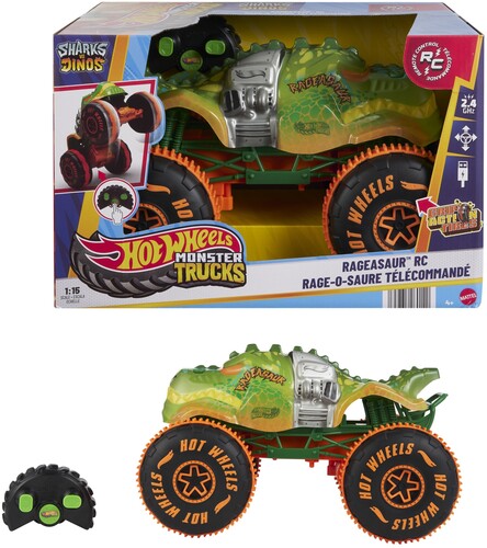 Mattel - Hot Wheels Monster Trucks 1:15 Scale RageAsaur RC Vehicle