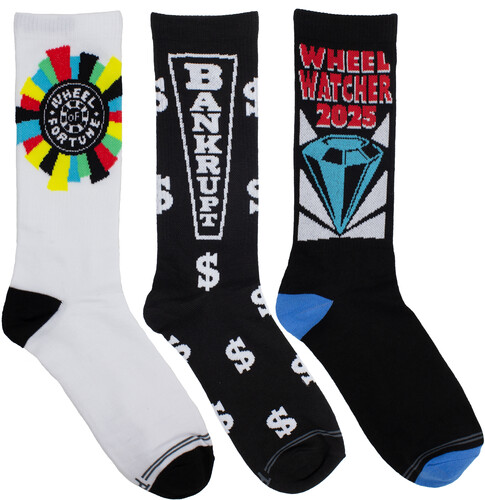 PERRI'S WHEEL OF FORTUNE CREW SOCKS (3 PACK)