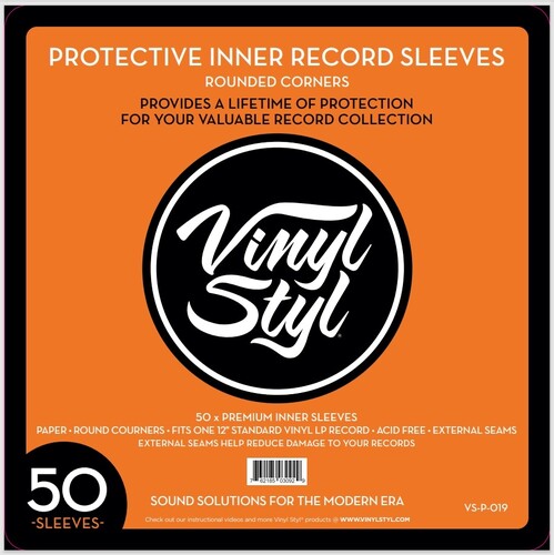 VINYL STYL 12 LP INNER SLV ROUND CRNR 50 CNT WHT
