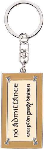 LOTR TRILOGY - NO ADMITTANCE SIGN ENAMEL KEYRING