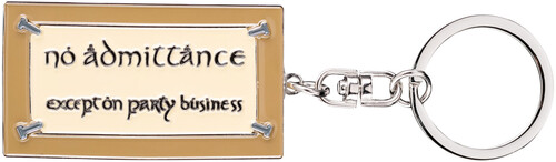 LOTR TRILOGY - NO ADMITTANCE SIGN ENAMEL KEYRING