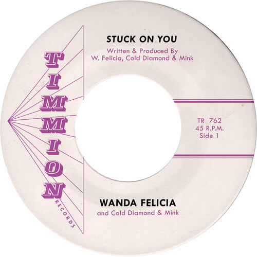 Wanda Felicia / Cold Diamond & Mink - Stuck On You - Pink vinyl record cover
