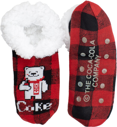 Perri's - Coke - Polar Bear - Fuzzy Women's Sherpa Non-Slip Grippers