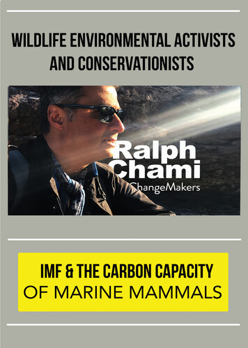 Changemakers Ralph Chami - ChangeMakers Ralph Chami: IMF & The Carbon Capacity of Marine Mammals