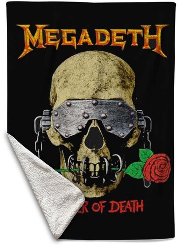 Rocksax - Megadeth - Master of Death - Sherpa Fleece Blanket (60 in x 80 in)