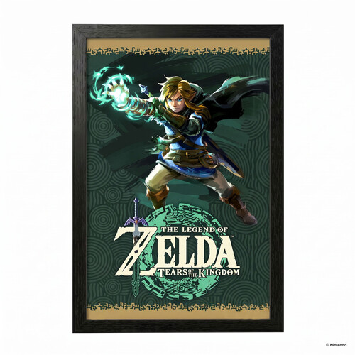 ZELDA - TOTK-LINK ULTRA HAND 11X17 FRAMED GEL COA