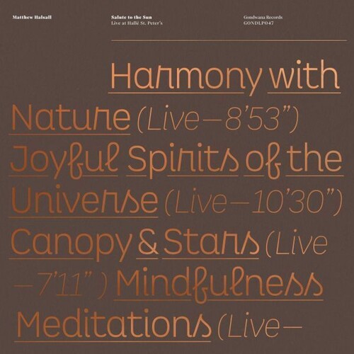 Matthew Halsall - Salute To The Sun: Live At Halle St Peter's (Can)