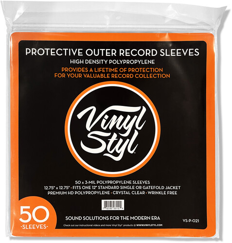 VINYL STYL 12 LP OUTER SLV PP 50 CNT CRYSTAL CLR 