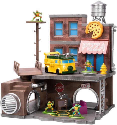 Jada Toys - Teenage Mutant Ninja Turtles Nano Scene W/ 4 Teenage Mutant Ninja Turtles Nano Figs