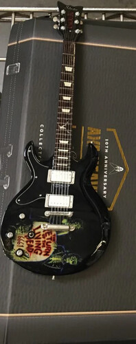 Zacky Vengeance Living Dead Schecter Black 10 Inch Miniature Guitar Collectibe