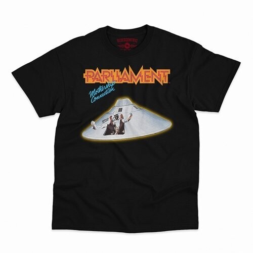 Parliament - Mothership Connection Album Cover - Heavy Cotton T-Shirt - Large Black
