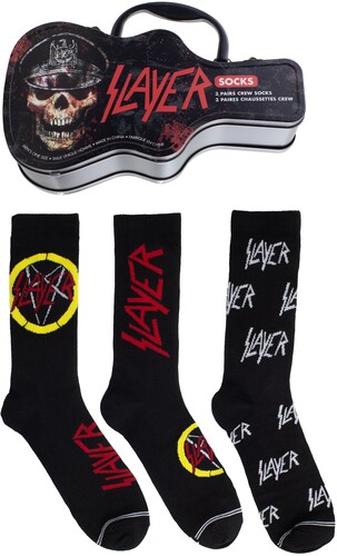 PERRI'S SLAYER CREW SOCKS 3 PACK GUITAR SHAPE TIN