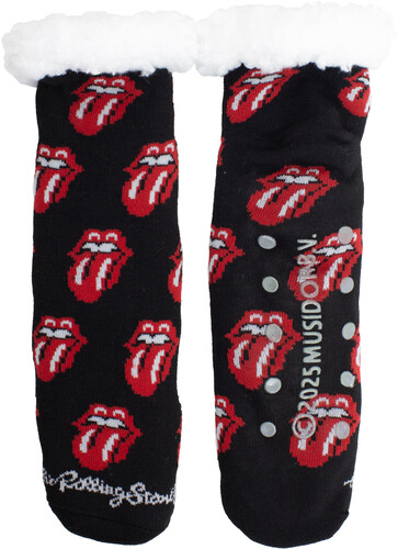 Perri's - Rolling Stones - Tongues - Fuzzy Women's Sherpa Non-Slip Grippers
