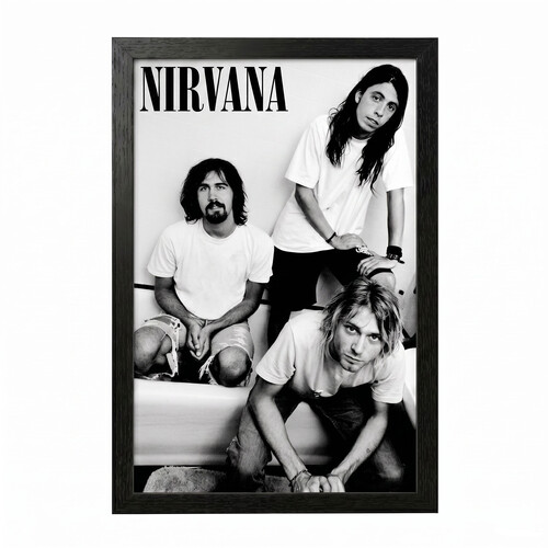 NIRVANA - BAND 11X17 FRAMED GEL COAT