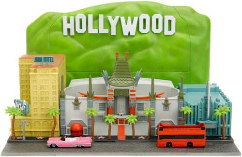 Jada Toys - Nanoscene Hollywood Rides - Walk of Fame with Hollywood Sign and 2 Vehicles