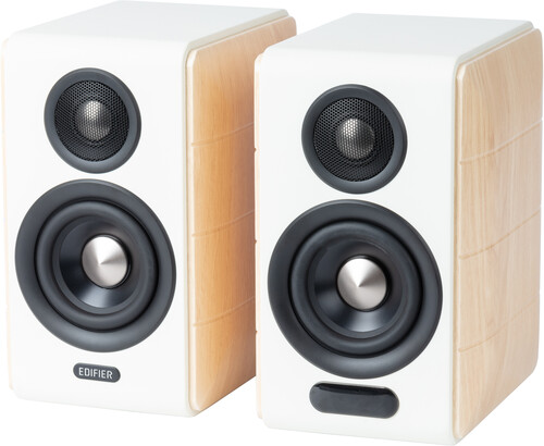 Edifier S880DBMKII Bluetooth Hi-Res 2.0 Bookshelf Speakers - 88 Watts (White/Tan)