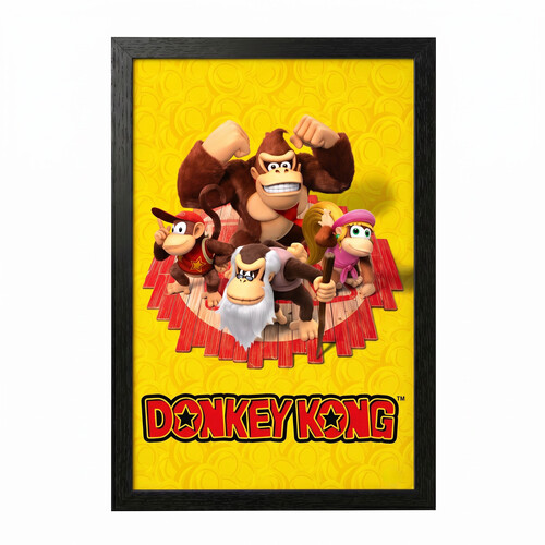 DONKEY KONG - DK & FRIENDS 11X17 FRAMED GEL COAT