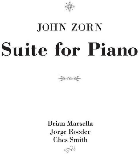 John Zorn - Suite For Piano vinyl record cover
