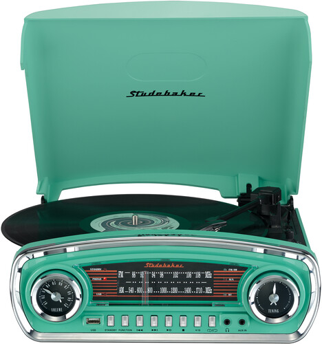 STUDEBAKER SB6057TE RETRO TRNTBL 3SPD BT TEAL